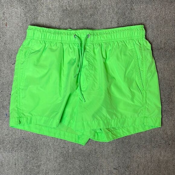 H&M Fluorescent Lime Green Swim Trunks | S - Picture 1 of 4